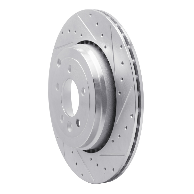 Land Rover Range Rover Sport Brake Rotor (1) - Rear Right - R1 Concepts - Drilled & Slotted - Silver - `10-`13